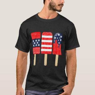 Camiseta De Julio Popsicle Red White Blue American Flag Pat