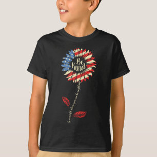 Camiseta De Julio Ser Amable Girasol Rojo Blanco Y Azul