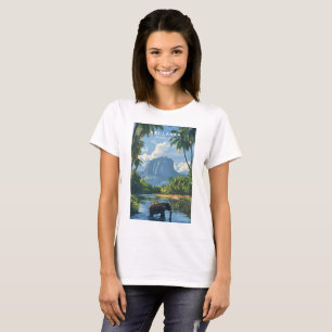 Camiseta de jungla del río de elefantes de Sri Lan