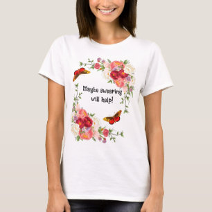 Camiseta de juramento floral