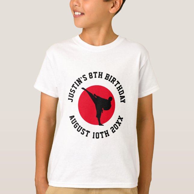 Camiseta de karate para artes marciales Cumpleaños (Anverso)
