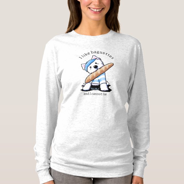 Camiseta de KiniArt Westie Baguettes (Anverso)