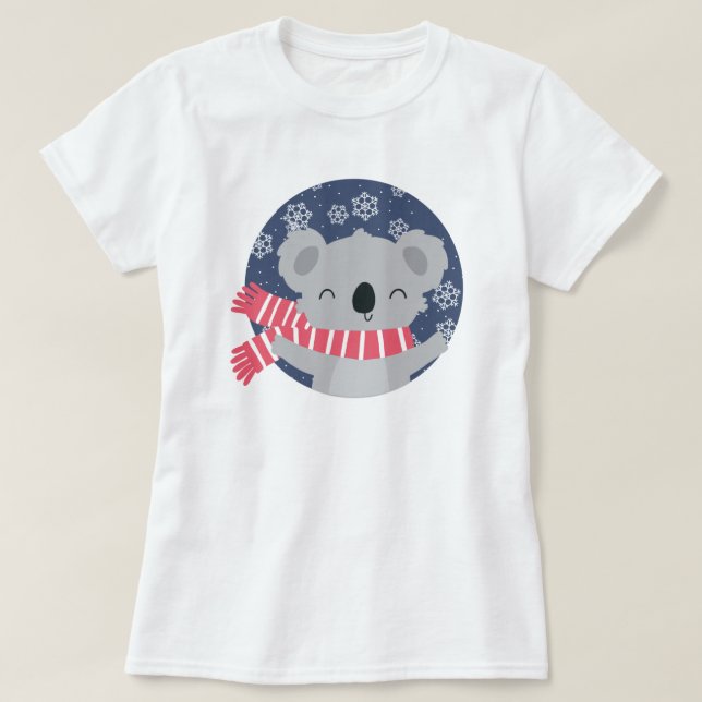 Camiseta de koala de Navidad de invierno (Diseño del anverso)