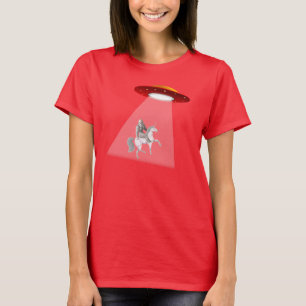 Camiseta de la abducción del UFO del unicornio de