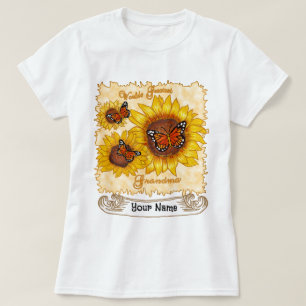 Camiseta de la abuela más grande del girasol