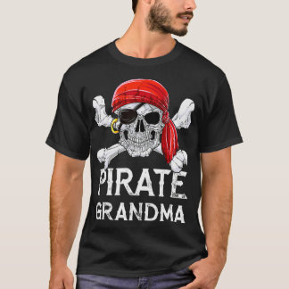 Camiseta de la abuela pirata Jolly Roger Flag Skul