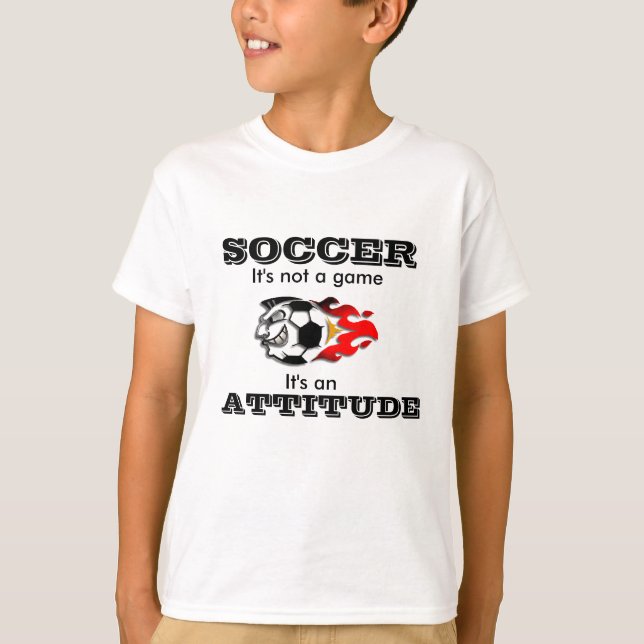 Camiseta de la actitud del fútbol para los niños (Anverso)