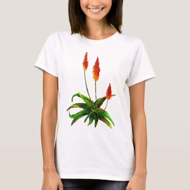 Camiseta de la acuarela del áloe (Anverso)