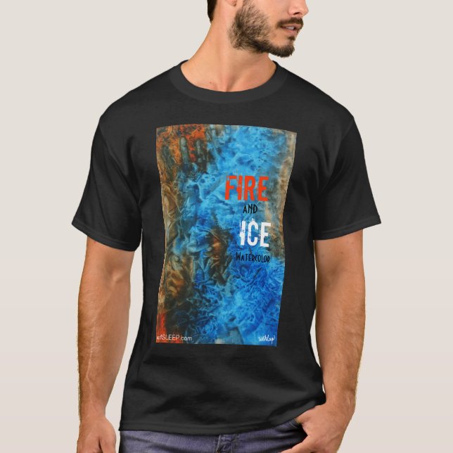 Camiseta de la acuarela del "fuego y del hielo" (Anverso)