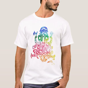 Camiseta de la acuarela del mantra de Ganesh