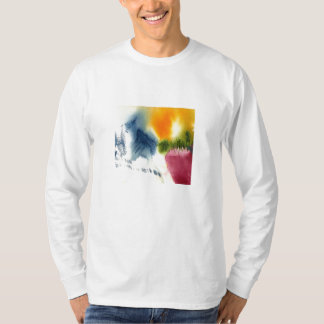 Camiseta de la acuarela del sacador