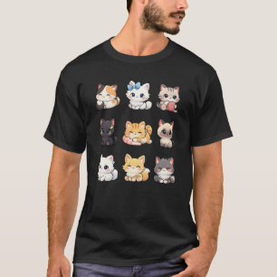 Camiseta de la adorable colección de gatitos Chibi