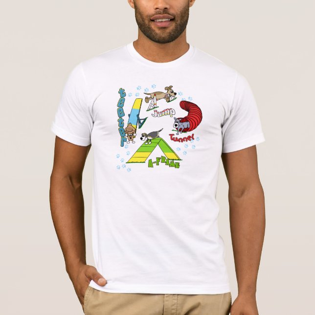 Camiseta de la agilidad del perro del dibujo (Anverso)