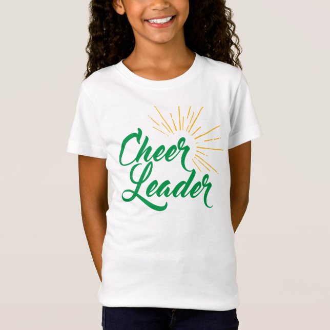 Camiseta de la animadora - verde y oro (Anverso)