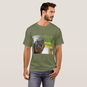 Camiseta de la ardilla del cumpleaños