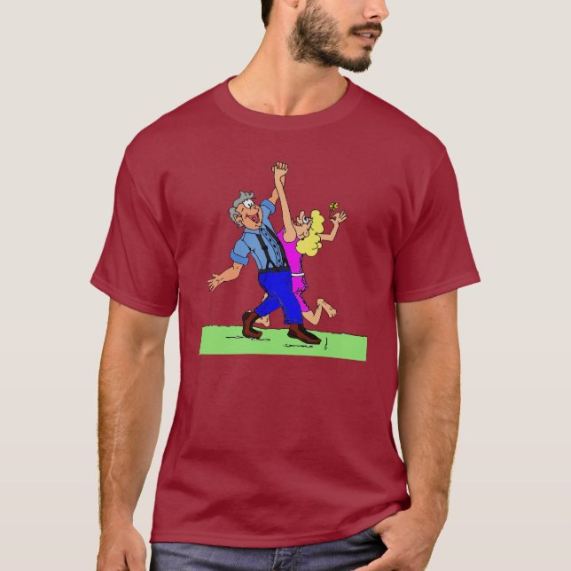 Camiseta De la azada bailarines cuadrados abajo (Anverso)