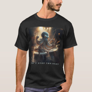 Camiseta de la banda de rock del baterista pulpo é