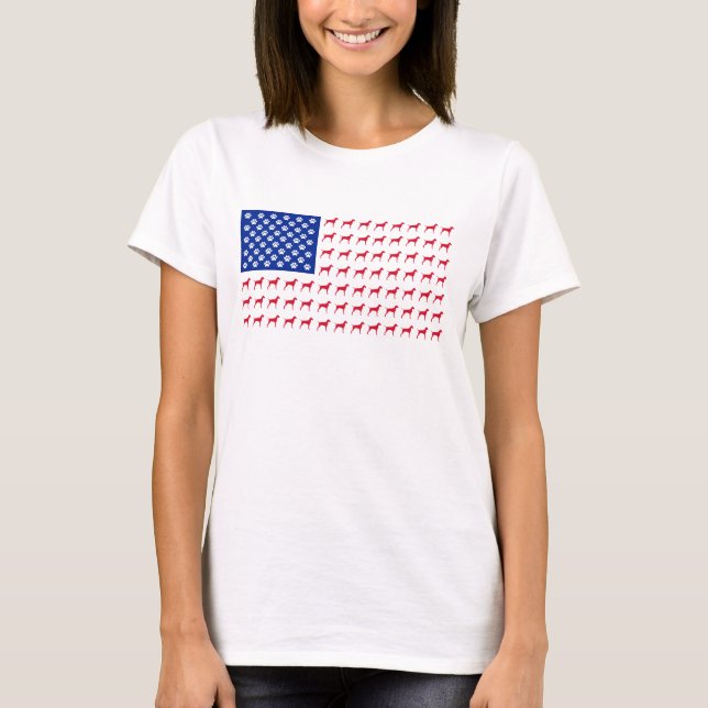 Camiseta de la bandera americana de Vizsla de las (Anverso)