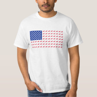 Camiseta de la bandera americana de Vizsla de los