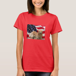 Camiseta de la bandera americana del golden