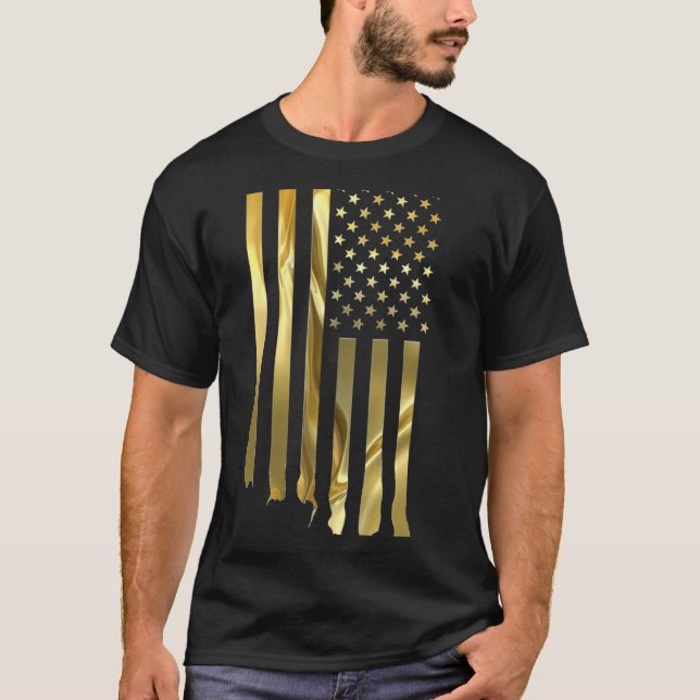 Camiseta de la bandera americana del oro (Anverso)