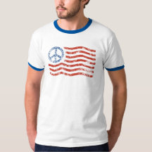 Camiseta de la bandera americana del signo de la