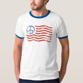 Camiseta de la bandera americana del signo de la