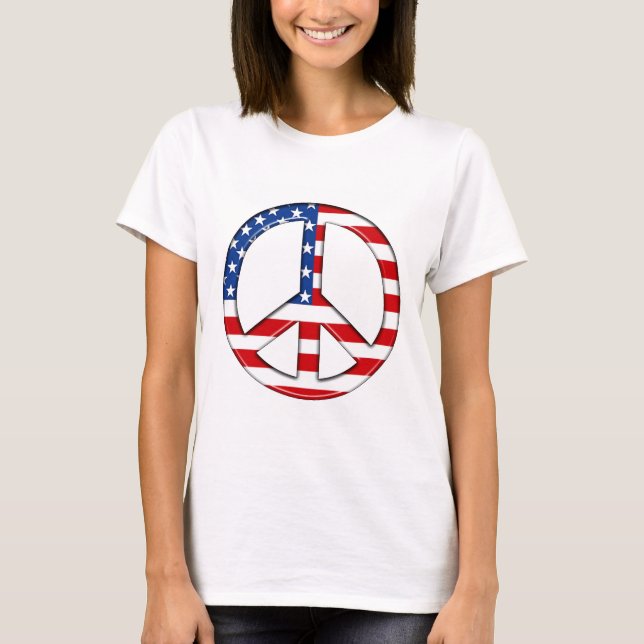 Camiseta de la bandera americana del signo de la (Anverso)