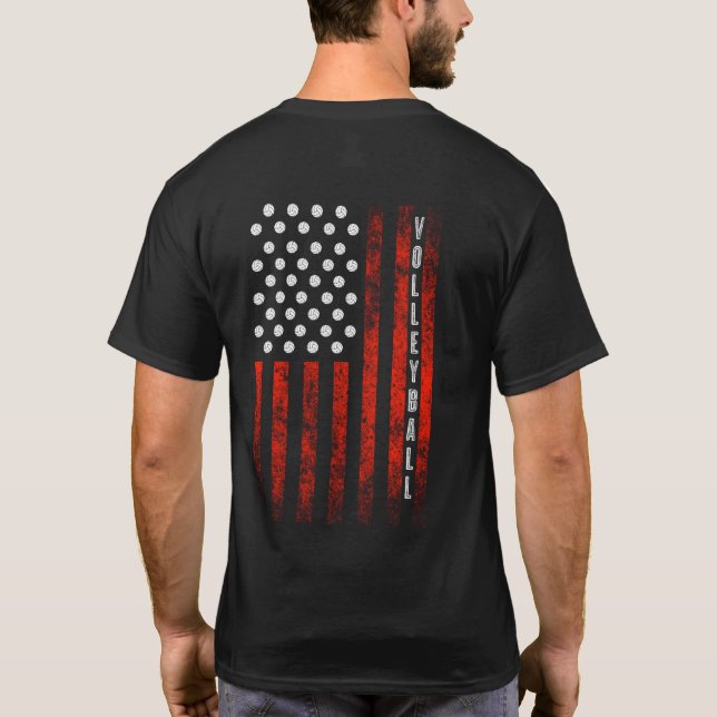 CAMISETA DE LA BANDERA AMERICANA DEL VOLEIBOL (Reverso)