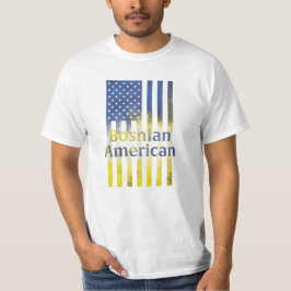 Camiseta de la bandera bosnio-estadounidense