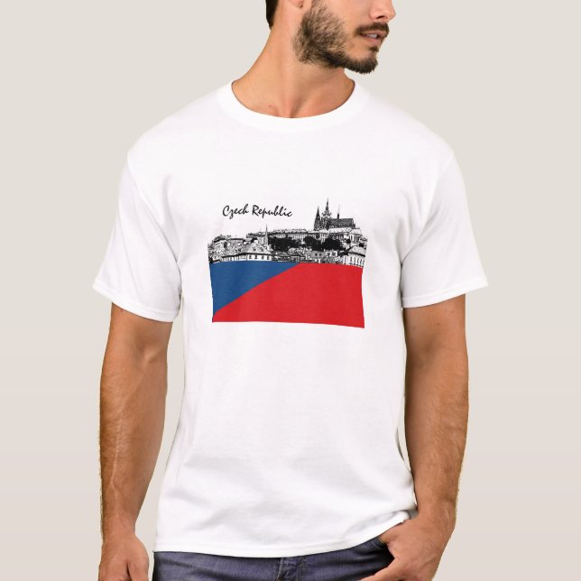Camiseta de la bandera checa, checa, Praga/hradcan (Anverso)