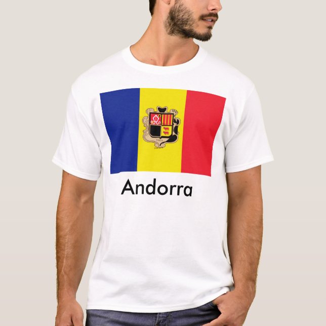 Camiseta de la bandera de Andorra (Anverso)