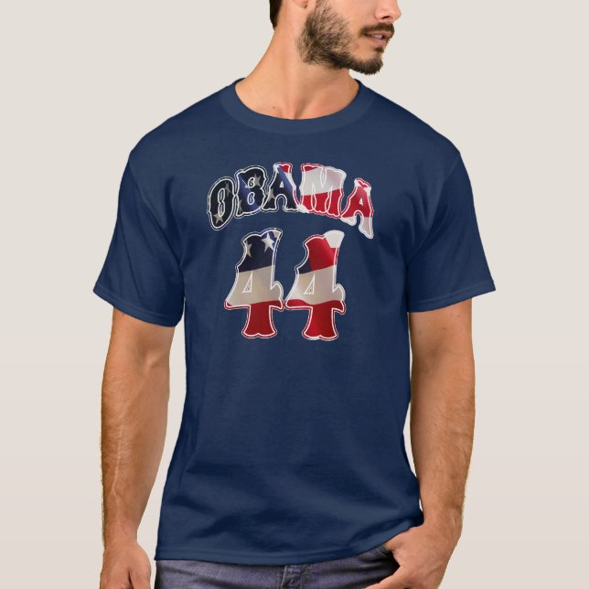 Camiseta de la bandera de Barack Obama 44 (Anverso)