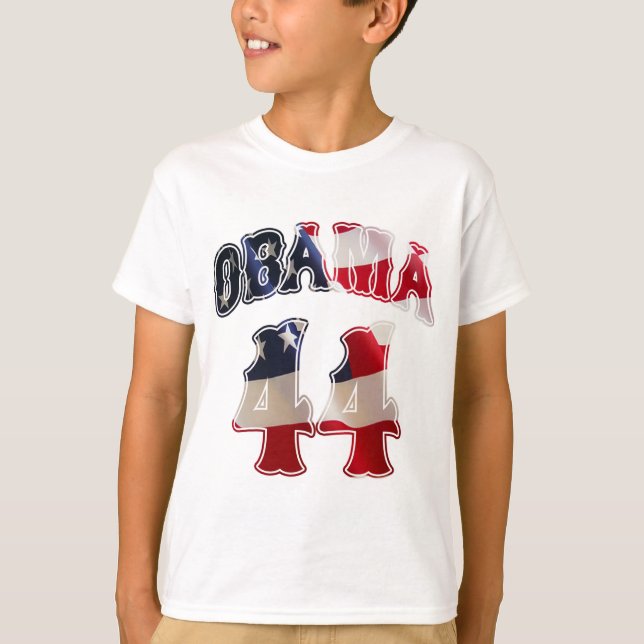 Camiseta de la bandera de Barack Obama 44 (Anverso)