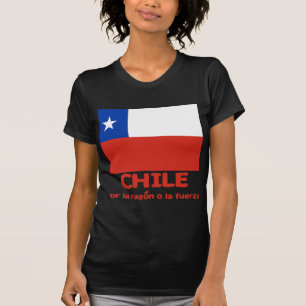 Camiseta de la bandera de Chile con lema chileno