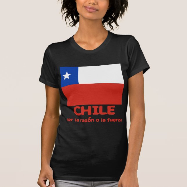 Camiseta de la bandera de Chile con lema chileno (Anverso)