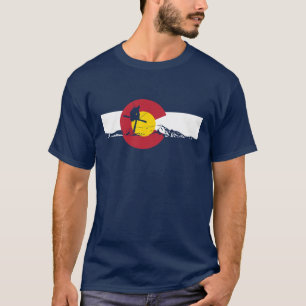 Camiseta de la bandera de Colorado - esquiador -