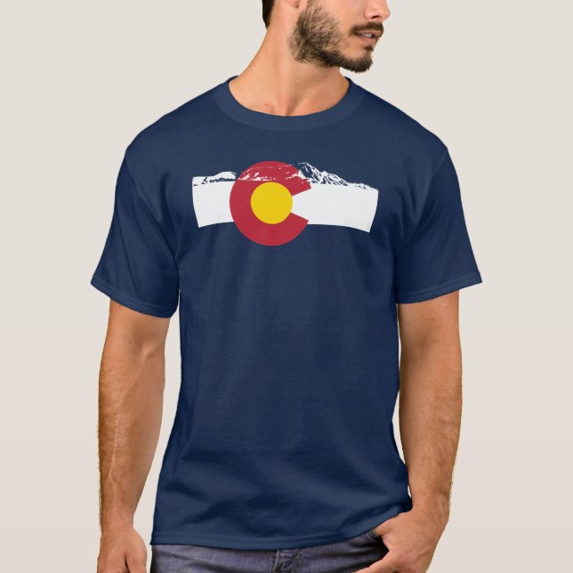 Camiseta de la bandera de Colorado - montañas (Anverso)