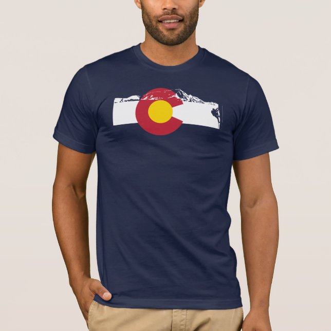 Camiseta de la bandera de Colorado - subida de la (Anverso)