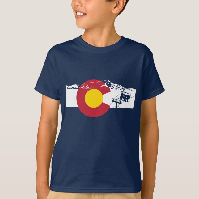 Camiseta de la bandera de Colorado - telesilla - (Anverso)