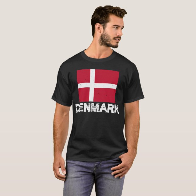 Camiseta de la bandera de Dinamarca para los (Anverso completo)