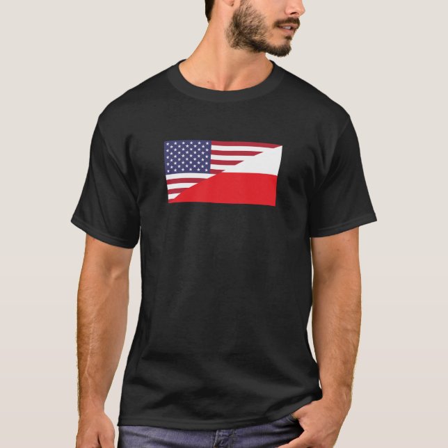 Camiseta de la bandera de Estados Unidos polaco (Anverso)