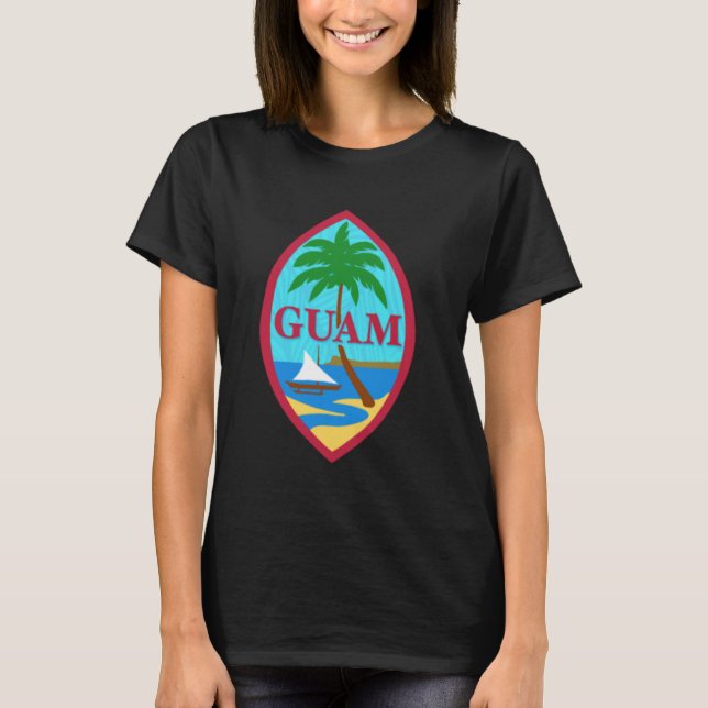 Camiseta de la bandera de Guam hombres mujeres niñ (Anverso)