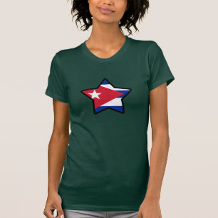 Camiseta de la bandera de la estrella de Cuba