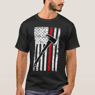 Camiseta de la bandera de la línea roja hombres