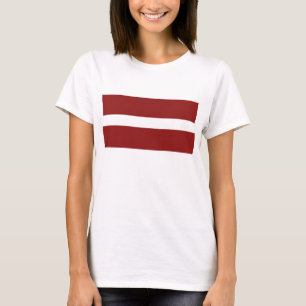 Camiseta de la bandera de Letonia x mapa