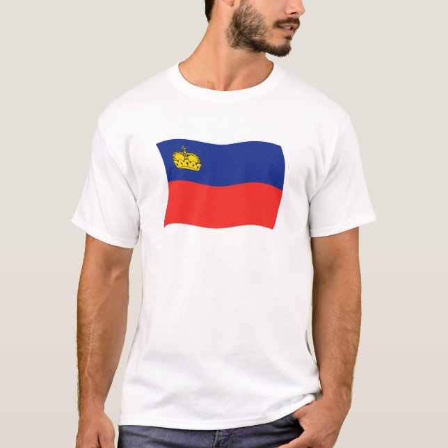 Camiseta de la bandera de Liechtenstein (Anverso)