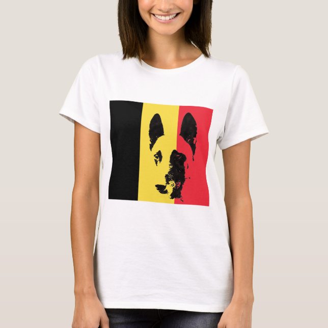 Camiseta de la bandera de Malinois del belga (Anverso)