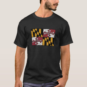 Camiseta de la bandera de Maryland masculina de Gu
