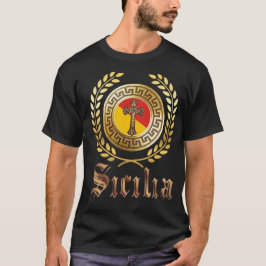 Camiseta de la bandera de Sicilia y crucifijo